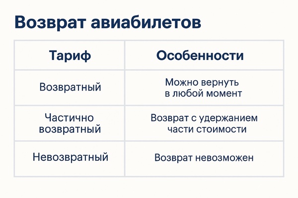 Возврат авиабилетов: правила, особенности и права пассажиров